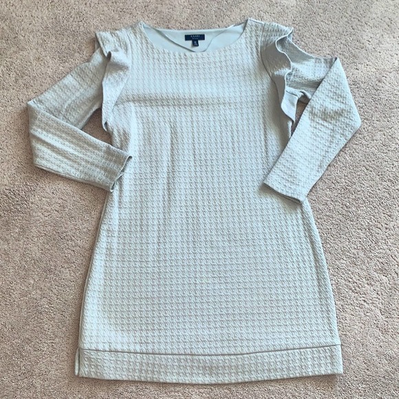 KAARI blue Tunic Sweater Dress with Ruffle Sleeves Sz M - Picture 2 of 7